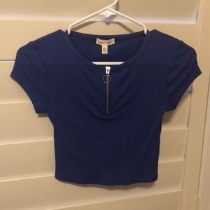 Blue zipper t-shirt